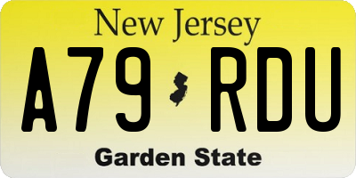 NJ license plate A79RDU