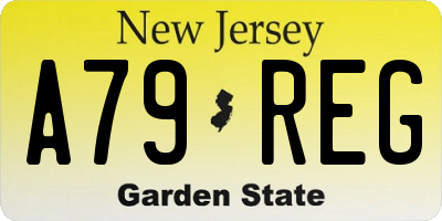 NJ license plate A79REG