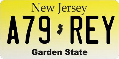 NJ license plate A79REY