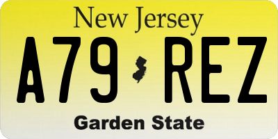 NJ license plate A79REZ