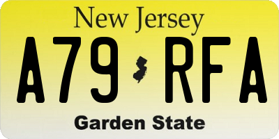 NJ license plate A79RFA