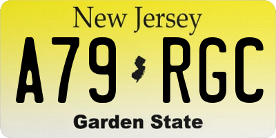 NJ license plate A79RGC