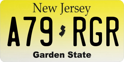 NJ license plate A79RGR