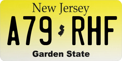 NJ license plate A79RHF