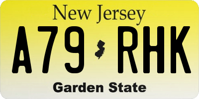 NJ license plate A79RHK