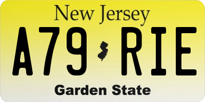 NJ license plate A79RIE