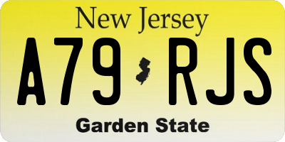 NJ license plate A79RJS