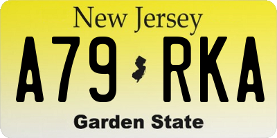 NJ license plate A79RKA