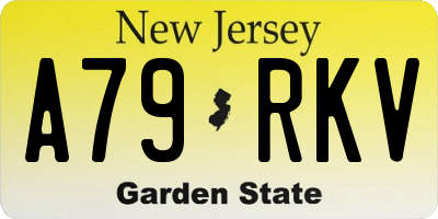 NJ license plate A79RKV
