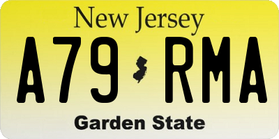 NJ license plate A79RMA