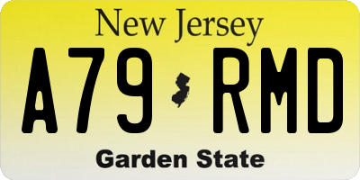 NJ license plate A79RMD