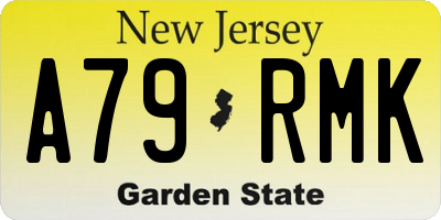 NJ license plate A79RMK