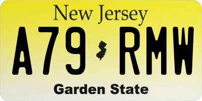 NJ license plate A79RMW