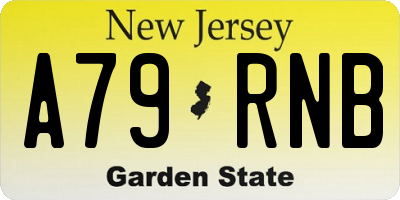 NJ license plate A79RNB