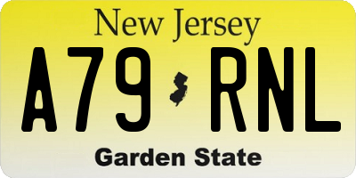 NJ license plate A79RNL