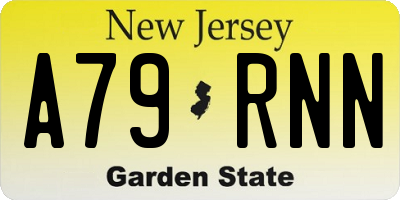 NJ license plate A79RNN