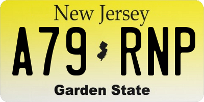NJ license plate A79RNP
