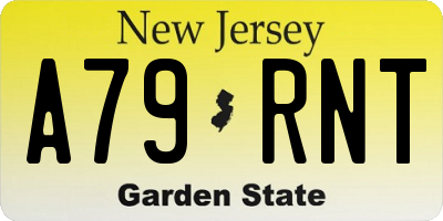 NJ license plate A79RNT