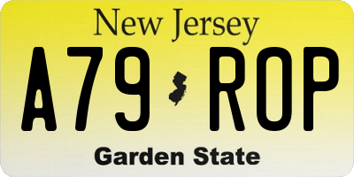 NJ license plate A79ROP