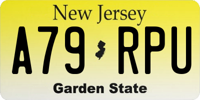 NJ license plate A79RPU