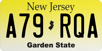 NJ license plate A79RQA
