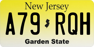 NJ license plate A79RQH