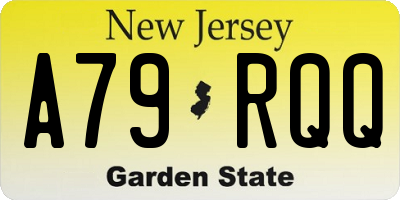 NJ license plate A79RQQ