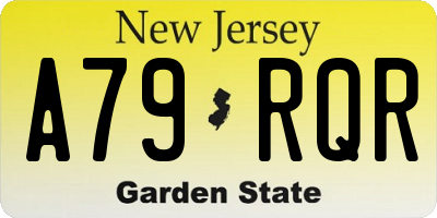 NJ license plate A79RQR