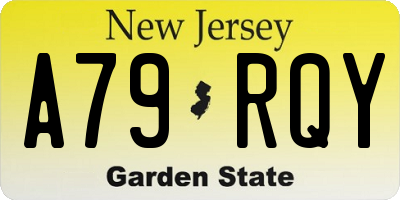 NJ license plate A79RQY