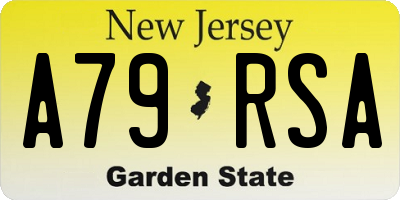 NJ license plate A79RSA