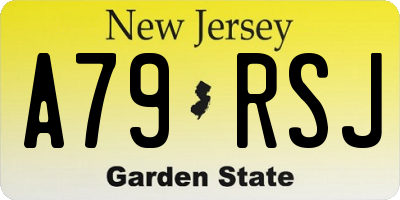 NJ license plate A79RSJ