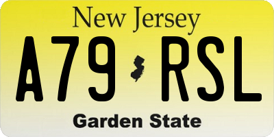 NJ license plate A79RSL
