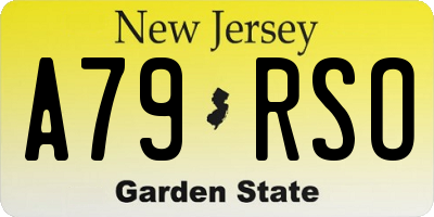 NJ license plate A79RSO