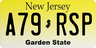 NJ license plate A79RSP