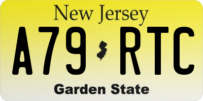 NJ license plate A79RTC
