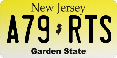 NJ license plate A79RTS