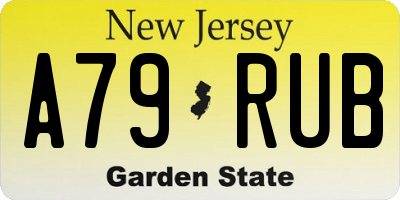 NJ license plate A79RUB