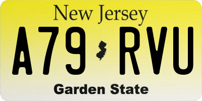 NJ license plate A79RVU