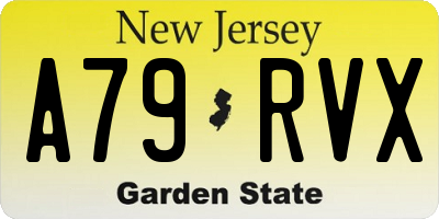 NJ license plate A79RVX