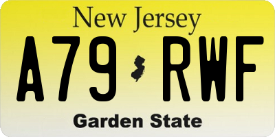 NJ license plate A79RWF