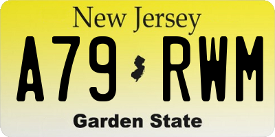 NJ license plate A79RWM