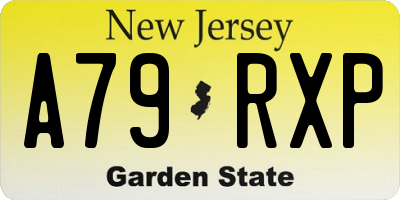 NJ license plate A79RXP