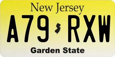NJ license plate A79RXW