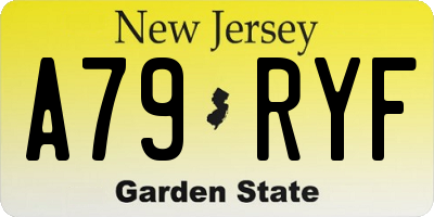 NJ license plate A79RYF