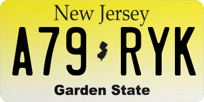 NJ license plate A79RYK