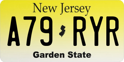 NJ license plate A79RYR