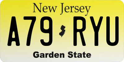 NJ license plate A79RYU