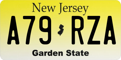 NJ license plate A79RZA