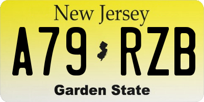 NJ license plate A79RZB