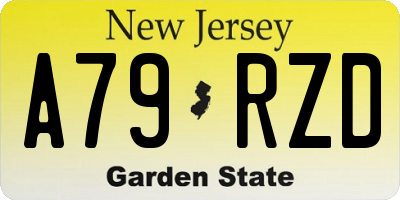 NJ license plate A79RZD